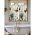 thumbnail image 6 of Turquoise Tulip Tier Curtains 45 Inches Long, Spring Vintage Botanical Butterfly Floral Window Treatment Curtain Drapes, Small Curtain Drapes for Bathroom Laundry Room, 27.5"x45", 2 Panels, 6 of 7