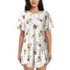 thumbnail image 1 of Balery Bees And Flowers Conjunto de Pijama para Mujer con Estampado, Dos Piezas de Manga Corta y Shorts, Ropa de Dormir Suave con Cuello Redondo y Bolsillos-X-Large, 1 of 6
