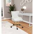 thumbnail image 2 of Meridian Furniture Chaise de Bureau Pivotante Réglable en Cuir Végétalien Blanc, 2 of 7