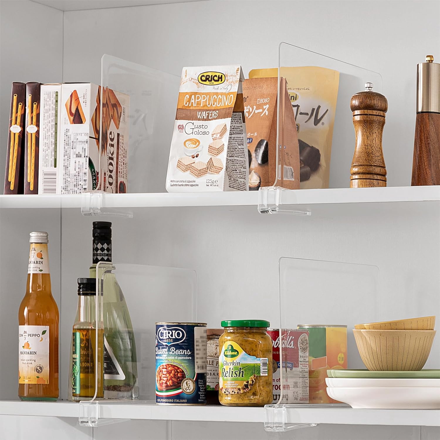 HBlife 8-Pack Closet Organizers with Clear Shelf Dividers, Vertical Purse Organizer, Acrylic Shelves
