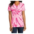 thumbnail image 1 of Womens Tie-Dye V-Neck Cotton Tee Pink 3X-Large, 1 of 6
