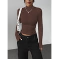 thumbnail image 4 of Zeagoo Mock Neck Tops for Women Dressy Casual Fall Long Sleeve Shirts Winter Undershirts Lightweight Slim Fit Clothes, 4 of 5