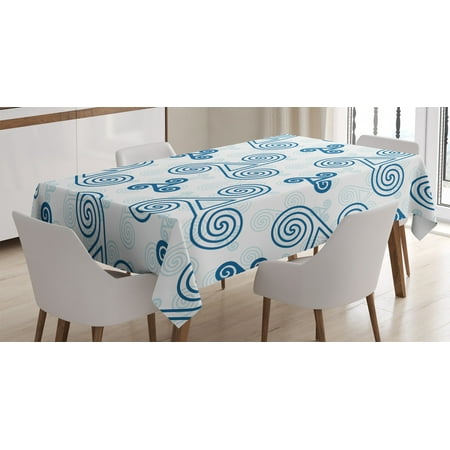 

Celtic Decor Tablecloth Various Size Triskel Celtic Symbols with Triple Spiral Extensions Illustration Rectangular Table Cover for Dining Room Kitchen 60 X 84 Inches Blue White by Ambesonne
