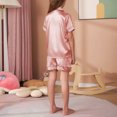 thumbnail image 5 of Cethrio Girls Summer Pajama Sets, Short Sleeve Casual Comfy Collared Girls' Sleepwear Watermelon Red Size 6, 5 of 7