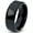 Black Bevel Polish Tungsten, variant on Tungsten Futbol Soccer Player Crest Logo Band Ring 8mm Men Women Comfort Fit Black Beveled Edge Polished