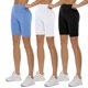 thumbnail image 1 of Pantalones cortos moteros QGGQDD de cintura alta, 3/5/8, negros para mujer, paquete de 3, 1 of 5