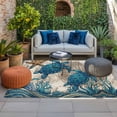 thumbnail image 2 of Nautical Coastal Outdoor Rug for Patio/Deck/Porch, Non-Slip Large Area Rug 5 x 7 Ft, Retro Marine Life Turtle Map Compass Beige Indoor Outdoor Rugs Washable Area Rugs, Camping Rug Carpet Runner, 2 of 8