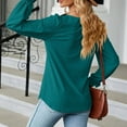 thumbnail image 4 of Baberdicy Womens Tops Women's Long Sleeve T Shirt Fashion Crew Neck Tops Solid Color Casual Blouses Plus Size Tops for Women Mint Green, 4 of 7