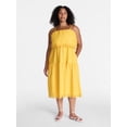 thumbnail image 2 of Time and Tru Women's Sleeveless Cotton Midi Dress with Eyelet Trim, Sizes XS-4X, 2 of 5