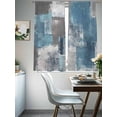 thumbnail image 5 of Sheer Curtains 63 Inches Long, Blue Grey Light Filtering Window Curtains for Living Room/Bedroom, Modern Oil Painting Art Abstract Rod Pocket Voile Sheer Curtain Drapes, 52"W x 63"L, 2 Panels, 5 of 8