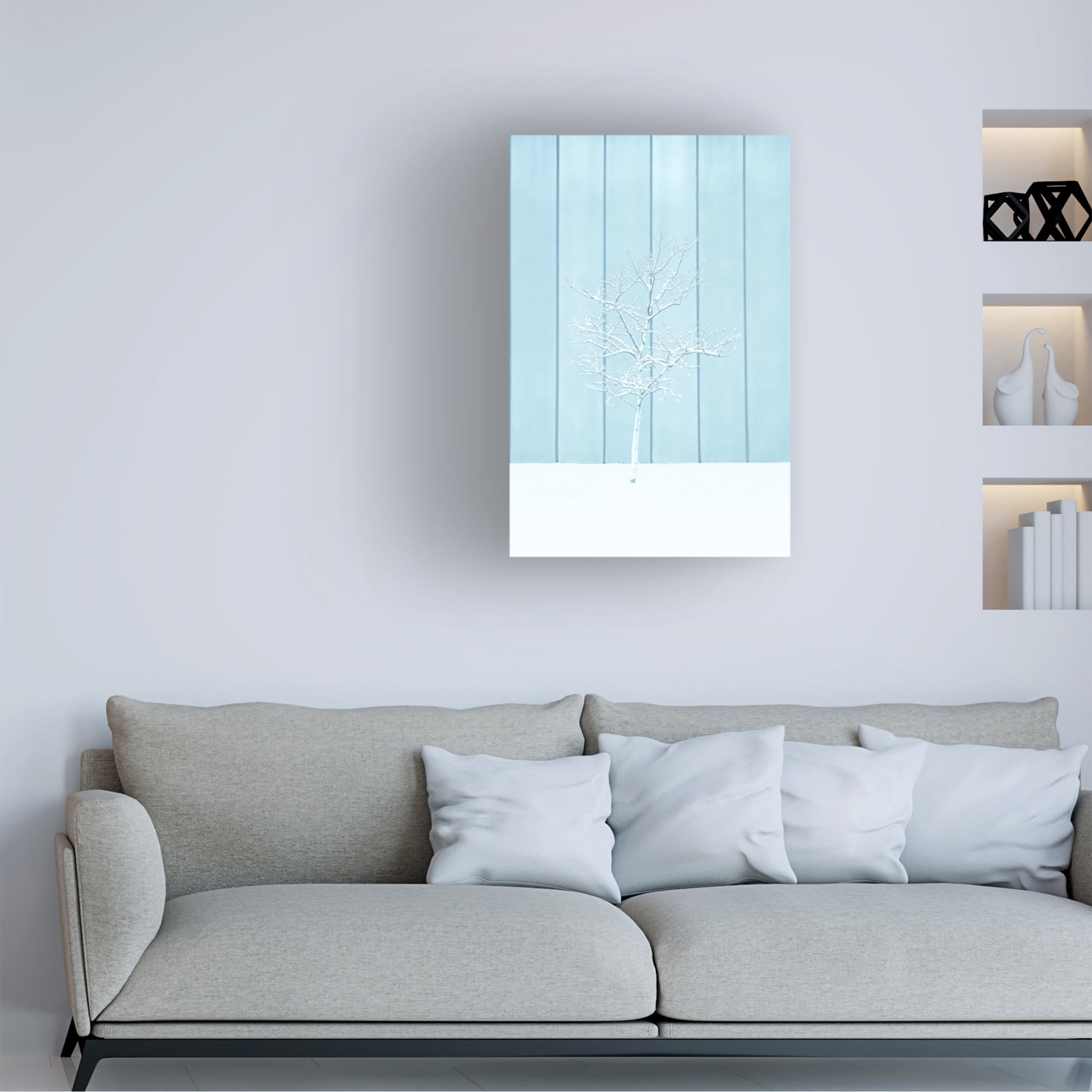 Trademark Fine Art Yanny Liu A Lonely Snow Tree Canvas Wall Art