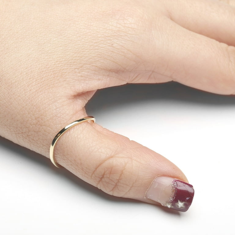 Floreo 10k Yellow Gold or White Gold or Rose Gold 1.5mm Curved Thumb Ring Sizes 7 14
