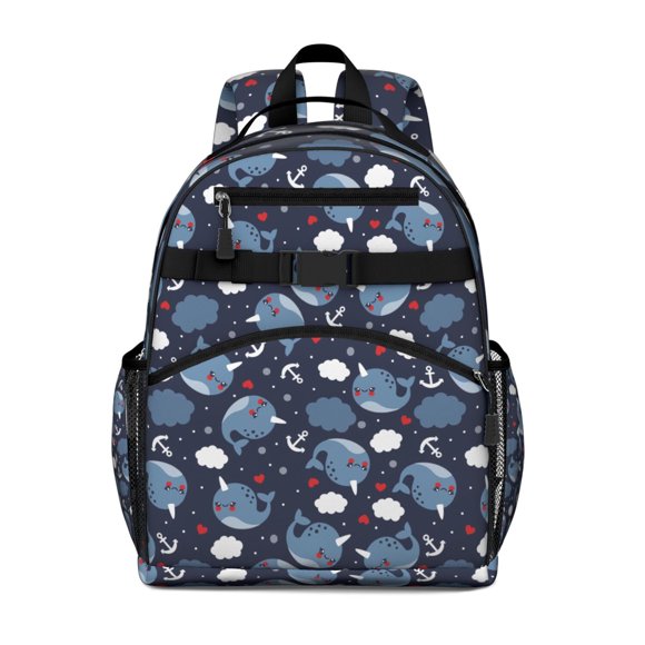 Sac à Dos d'Étudiants Requin Nautique avec Vie Marine sous-Marine Océan Tropical Mer Abstrait Coloré Motif Drôle