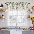 thumbnail image 4 of Green Brown Botanical Valances for Windows, Farmhouse Eucalyptus Leaves Rustic Light Filtering Kitchen Curtains, Rod Pocket Window Valance Curtains for Living Room Bedroom, 42" W x 18" L, 2 Panels, 4 of 9