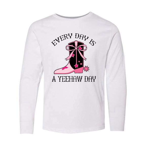 Inktastic Cowgirl Cute Yeehaw Day Long Sleeve Youth T-Shirt