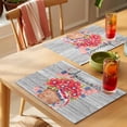 thumbnail image 4 of 4th of July Placemats Set of 2, Red Flower US Flag Non-Slip Place Mats Washable Table Mats for Kitchen Dining Table Decorations Indoor/Outdoor, 4 of 9