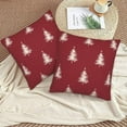 thumbnail image 4 of Christmas Pillow Covers 18X18 Inch Set of 2 Red Christmas Trees Decorations Throw Pillow Covers Outdoor Linen Winter Holiday Cushion Cases for Home Sofa Couch Living Room Decor, 4 of 5