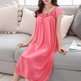thumbnail image 5 of Royisotas Watermelon Red Nightgowns for Women Silky Nightdress Plus Size Casual Womens Loungewear Lace, 5 of 8