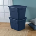 thumbnail image 6 of Sterilite Lidded Stackable 18 Gallon Storage Tote Container, Marine Blue, 6 of 7