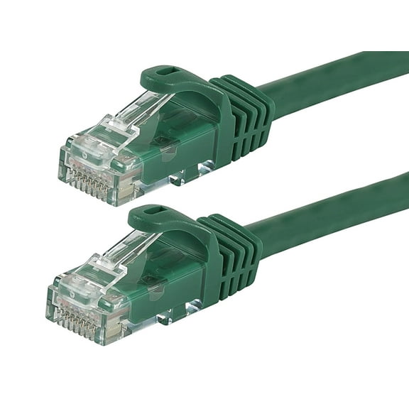 Monoprice Cat6 Ethernet Patch Cable - 14 Feet - Green | Network Internet Cord - Snagless RJ45, Stranded, 550Mhz, UTP, Pure Bare Copper Wire, 24AWG - Flexboot Series