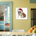 thumbnail image 5 of Christmas Dog  English Bulldog Wearing Santa Hat Holding Christmas Bell, Animals Seasons Framed Art Print Wall Art by Willee Cole Sold by Art.Com, 5 of 6