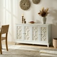 thumbnail image 2 of 56" Sideboard Storage Cabinet 4 Doors Farmhouse Credenza Wood Living Room White, 2 of 8