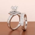 thumbnail image 6 of 2 Pcs/Set Women Jewelry 925 Silver Ring Cubic Zirconia Charm Party Gifts Sz 6-10, 6 of 8