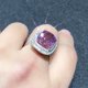 thumbnail image 5 of Anillo chapado en rosa de talla princesa con circonita cúbica blanca AAA, anillo de diamante completo con circonita cúbica, anillo de compromiso de eternidad, tamaño (7), 5 of 5