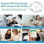 iPhone 11 12 13 14 Fast Charger-Apple MFi Certified-20W PD Type C Power Wall Charger with 6FT Charging Cable Compatible with iPhone 14/14ProMax/13/13ProMax/12/12mini/12pro/12ProMax/11/11Pro iPad Air