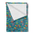 thumbnail image 2 of Dinosaur Party Soft Flannel Fleece Blanket, Pattern in Cartoon Style Prehistoric Period Illustration Plants and Volcanos, Cozy Plush for Indoor and Outdoor Use, 50" x 70", Multicolor, by Ambesonne, 2 of 5