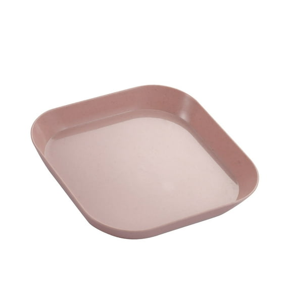 Dinner Plate, Ceramic Dinner Plate Salad Plate, Pretty Multipurpose Scenario Dishes for Cupcakes Fruits Snacks Spaghetti Dumplings Dip Serving Platter (Light square dish pink)