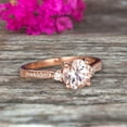 thumbnail image 4 of Morganite Engagement Ring With Solid 10k Rose Gold Promise Ring 6mm Round Cut 1.75 Carat Art Deco, 4 of 6