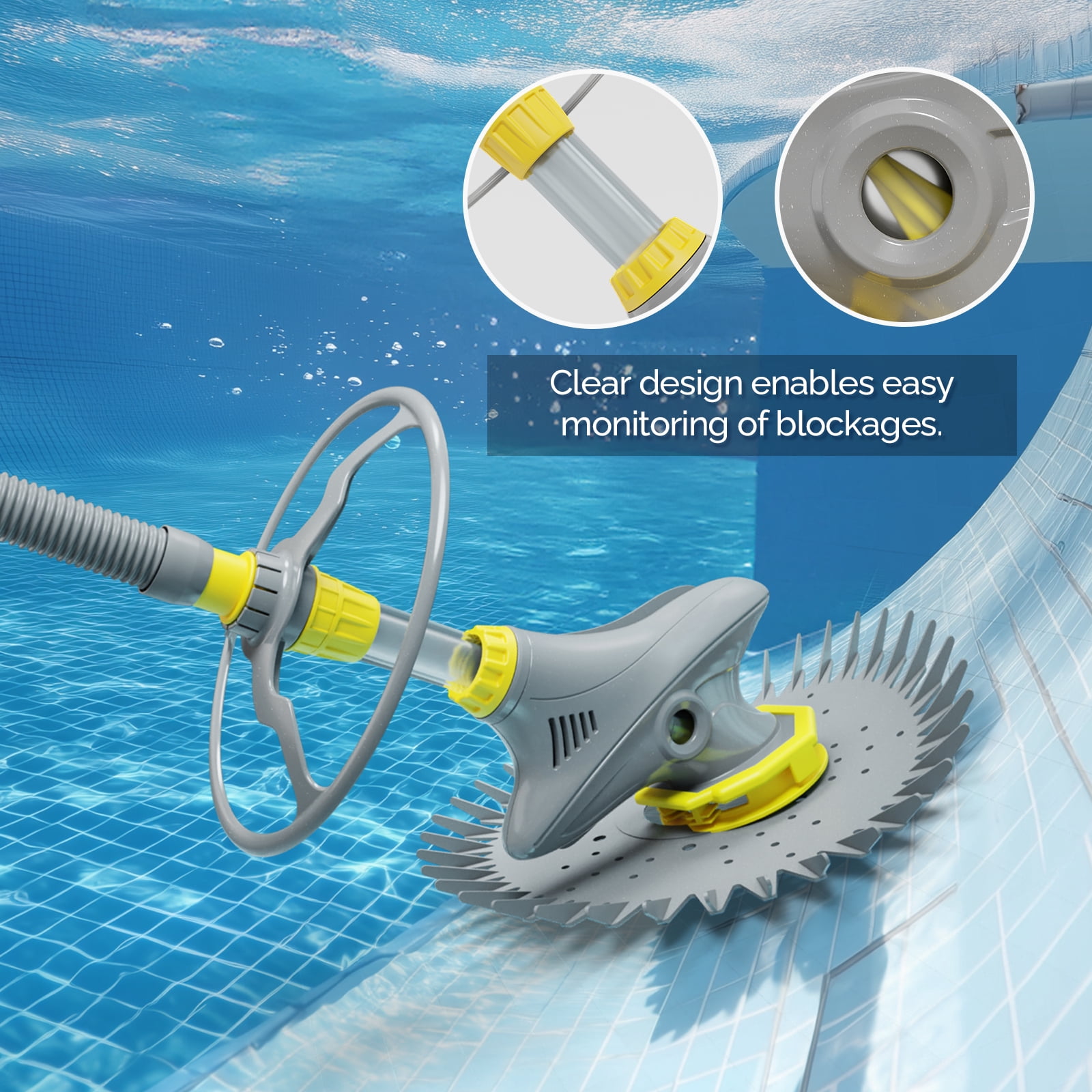 Zimtown Dolphin Pool Cleaner with 10 Hoses, Plastic Automatic Vacuum for Swimming Pools