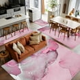 thumbnail image 5 of 3x5Ft Area Rugs Marble Pink Non-Skid Rubber Backing Large Rectangle Rugs - Living Room Bedroom Home Office, Modern Abstract Ink Painting Luxury Indoor Floor Mat Carpets Washable Rug, 5 of 9