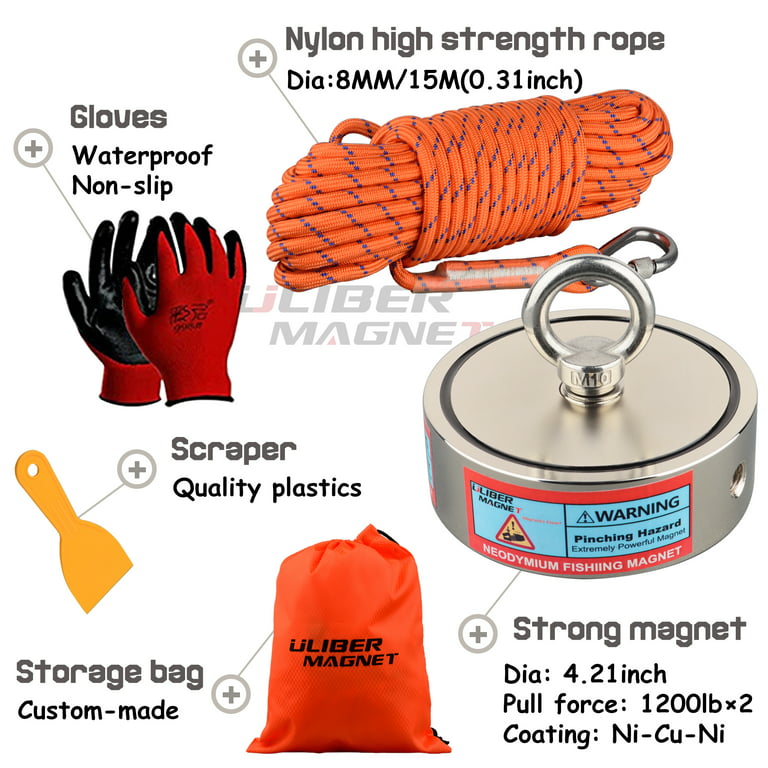 Heavy-Duty Magnet Fishing Rope - 1200 lb Strength - Versatile