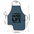 thumbnail image 3 of Without Music Life Would Be A Mistake Apron, Inspirational Gifts for Men Women, Funny Apron, Chef Bib with Pockets, Waterproof Work Apron for BBQ Kitchen Crafting Gardening, 3 of 9
