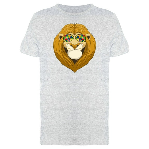 Happy Lion Abstract Glasses T-Shirt Men -Image by Shutterstock, Male Large