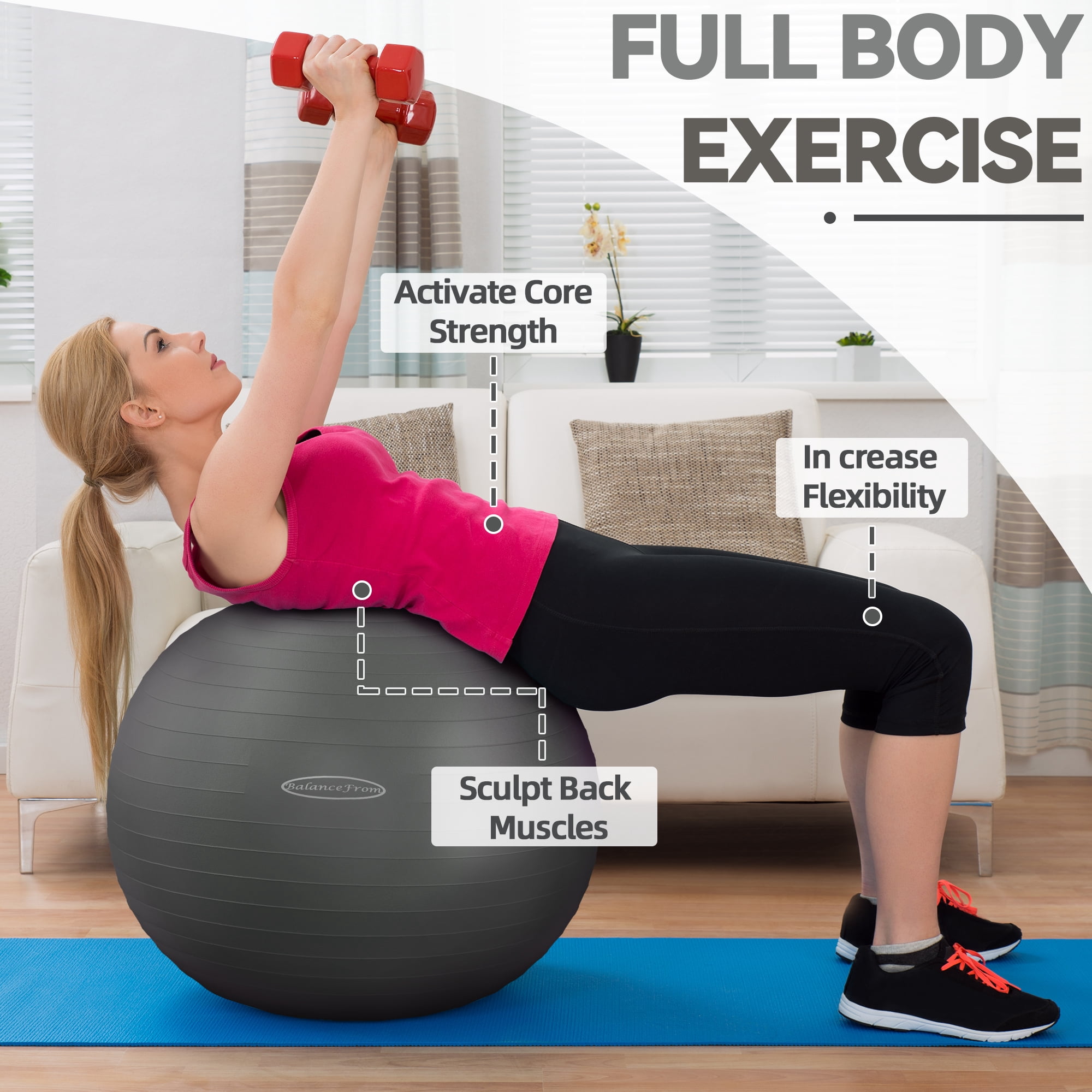 BalanceFrom Anti-Burst and Slip Resistant Exercise Ball