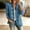 A100 Sky Blue, variant on Women's Denim Jacket Ruffle Trim Long Puff Sleeve Vintage Wash Jean Coat Open Front Lightweight Cardigan Shacket Casual Spring Fall Fashion Outerwear Everyday Wear