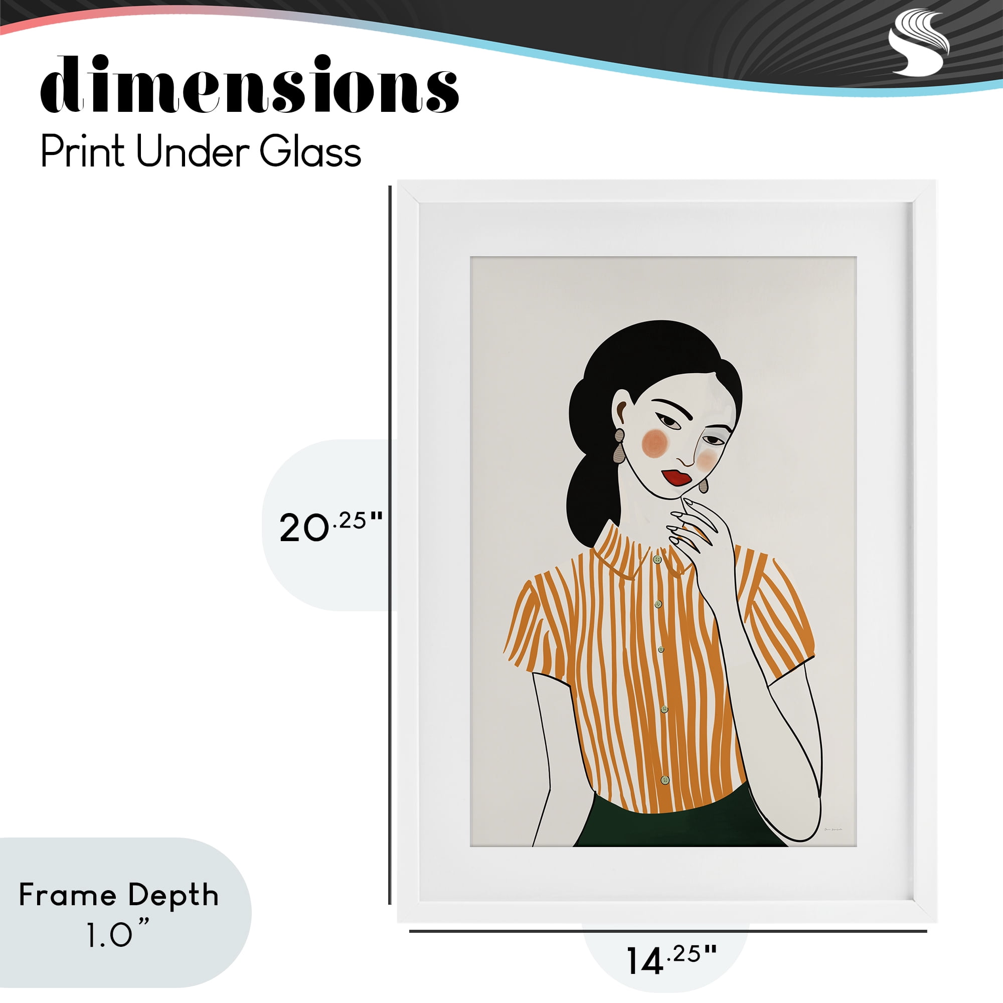 Stupell Industries Woman in Orange Blouse White Framed Print Under Glass, design by Omar Escalante