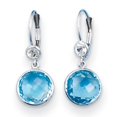 thumbnail image 4 of Auriga Fine Jewelry 14K White Gold Rhod-plated Blue White Topaz Dangle Earrings for Women (L- 1.08 inch, W- 0.44 inch), 4 of 6