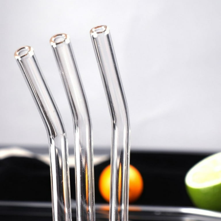 Reusable Drinking Glass Straws, Portable Glass Straw with Case
