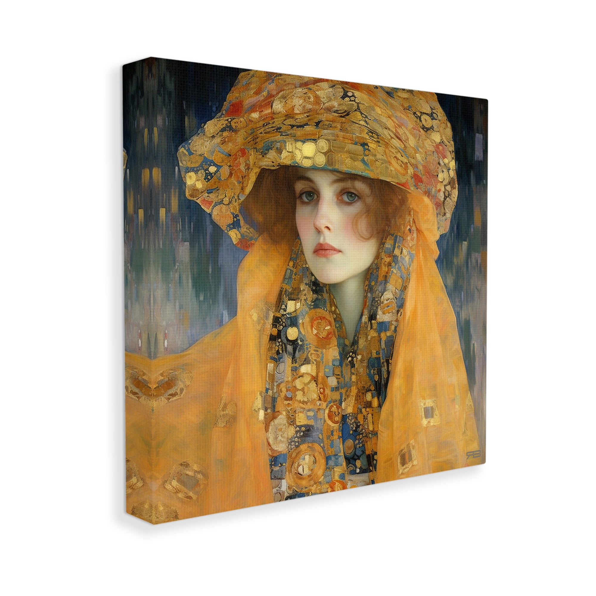 Stupell Industries Traditional Patterned Portrait Abstract Painting Gallery Wrapped Canvas Art Print Wall Art, 17 x 17