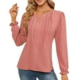 thumbnail image 6 of Oplxuo Womens Tops Dressy Casual Long Sleeve Shirts V Neck Chiffon Blouses Fall Outfits for Women 2025, 6 of 7