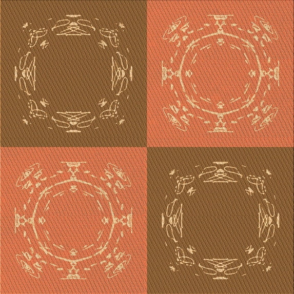 Ahgly Company Machine Washable Indoor Square Transitional Mahogany Brown Area Rugs, 5' Square