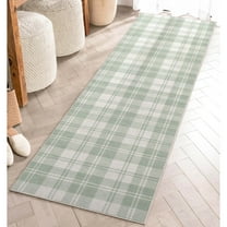 Well Woven Apollo Flatwoven Plaid Green 2'3" x 7'3" Runner Rug