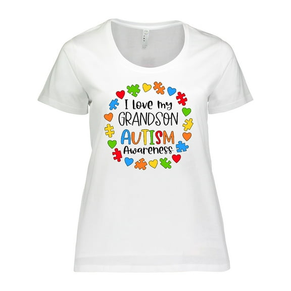 Inktastic I Love my Grandson Autism Awareness Women's Plus Size T-Shirt
