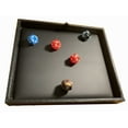 thumbnail image 4 of N'icePackaging - Black Leatherette Deluxe Dice Tray with Padded Insert and Black-Burlap Travel Pouch - for RPG / Tabletop / DND / Dice Rolling - Lightweight, 4 of 10