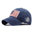 thumbnail image 1 of popular hat washed old letter baseball cap classic American flag cotton hat, 1 of 6