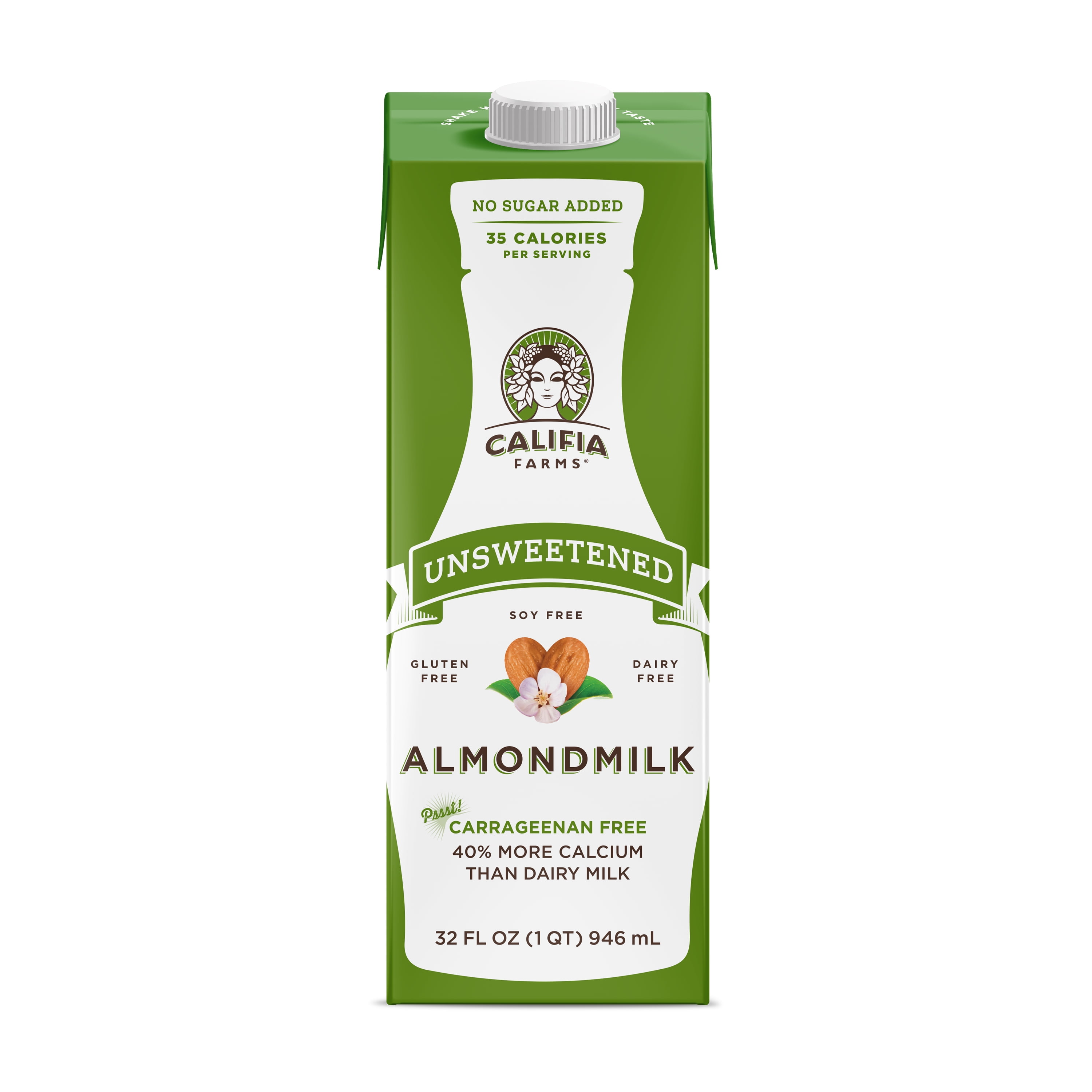 Califia Farms Unsweetened Almond Milk, Shelf Stable Dairy Free Milk, 32 oz